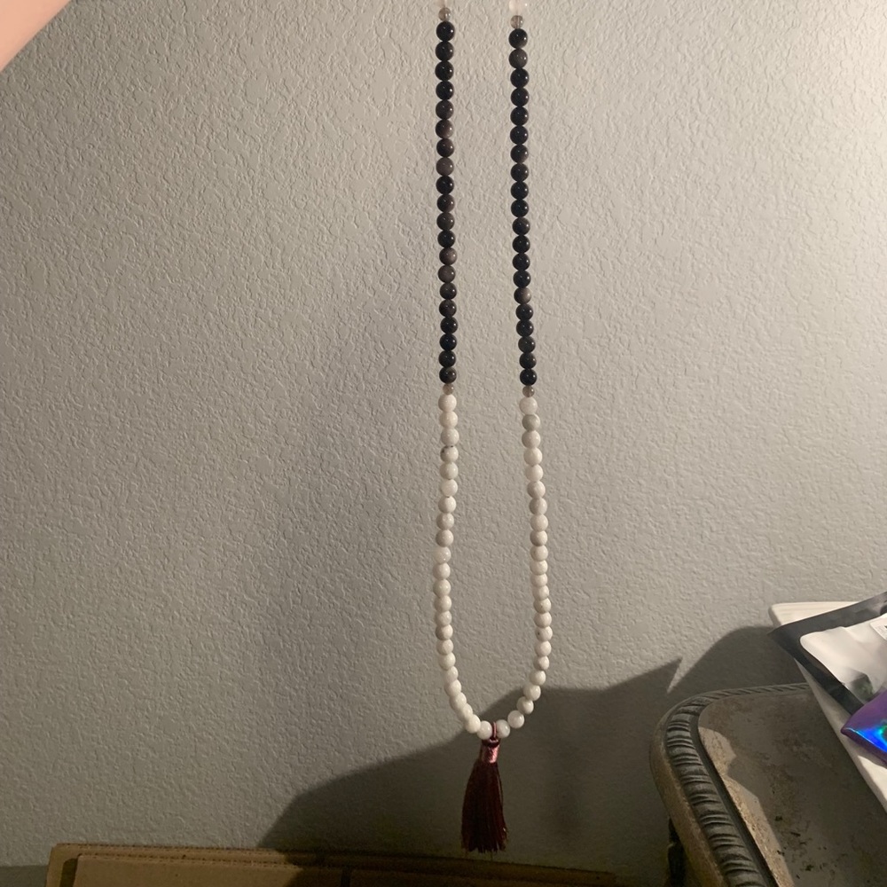 Yin yang beaded necklace
